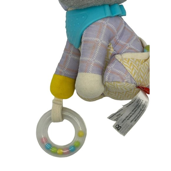 Skip Hop Bandana Buddies Baby Plush Unicorn Purple Rattle Activity Teething Toy - Picture 3 of 8